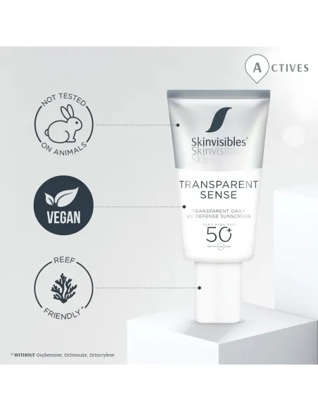Skinvisibles Transparent Sense SPF50 – Protector solar facial invisible