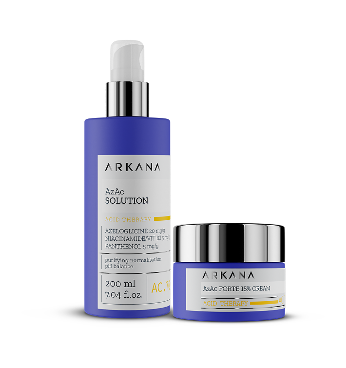 ARKANA Pack AzAc Cream + Solution | Tratamiento Renovador Piel Sensible y con Imperfecciones