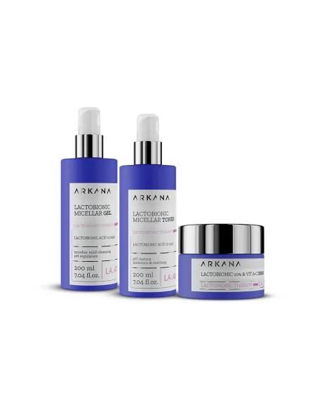 ARKANA Set Lactobionic | Gel Limpiador + Tónico + Crema 10%
