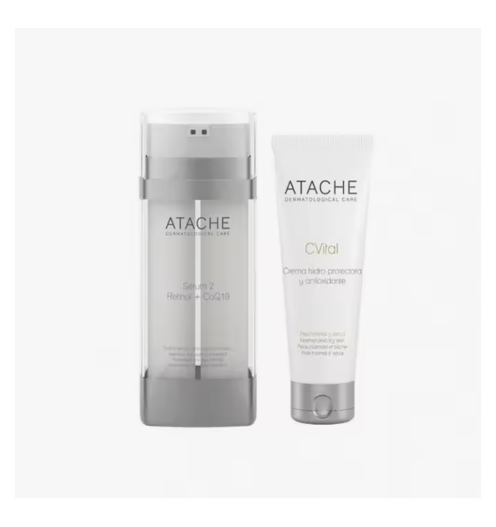 ATACHE Pack Antiedad y Antioxidante | Sérum Retinol + Crema Hidratante Antioxidante