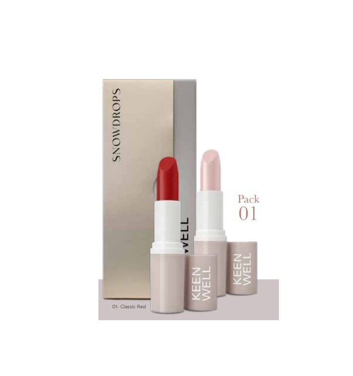 Keenwell Pack Snowdrops 01 | Lipstick + Lip Oil Balm
