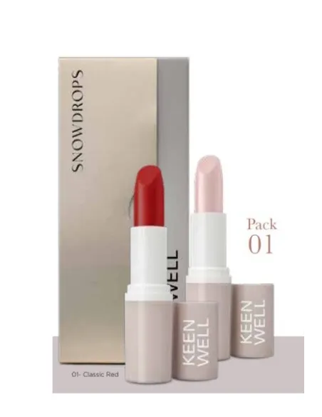 Keenwell Pack Snowdrops 01 | Lipstick + Lip Oil Balm