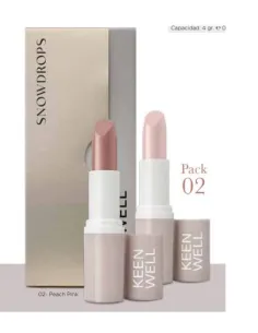 Keenwell Pack Snowdrops 02 | Lipstick Peach Pink + Lip Oil Balm