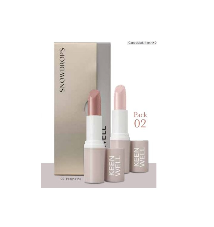 Keenwell Pack Snowdrops 02 | Lipstick Peach Pink + Lip Oil Balm
