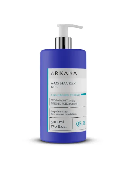 Arkana A-QS Hacker Gel 500 ml | Gel Limpiador Facial Equilibrante para Piel Grasa y Mixta