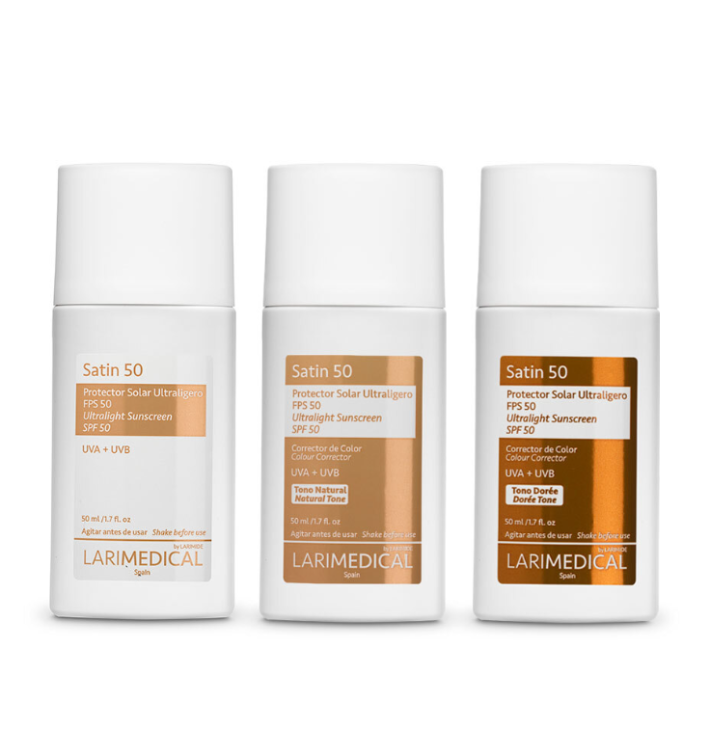 LARIMEDICAL - SATIN 50 PROTECTOR SOLAR ULTRALIGERO SPF50 TONO NATUNAL