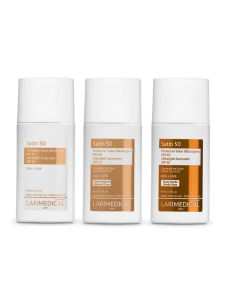 LARIMEDICAL - SATIN 50 PROTECTOR SOLAR ULTRALIGERO SPF50 TONO NATUNAL