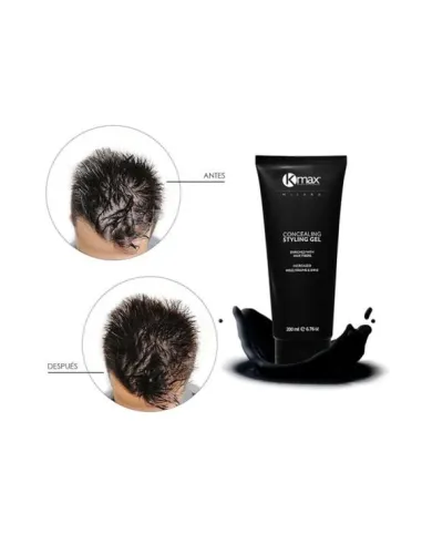 KMAX Concealing Styling Gel 200ml | Gel Voluminizador con Microfibras de Queratina para Cabello Fino