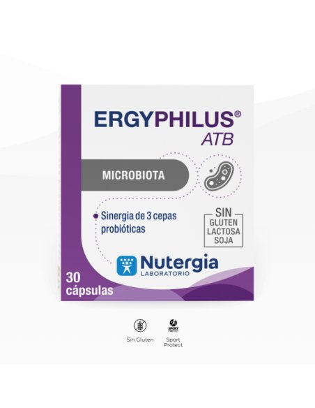 Nutergia ErgyPhilus ATB 30 Cápsulas | Probióticos para Apoyo durante Antibióticos