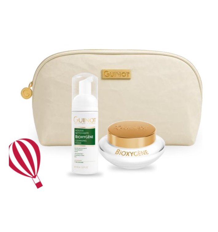 Guinot Cofre Oxigenación | Mousse Bioxygene + Crème Bioxygene | Piel Limpia, Luminosa y Revitalizada
