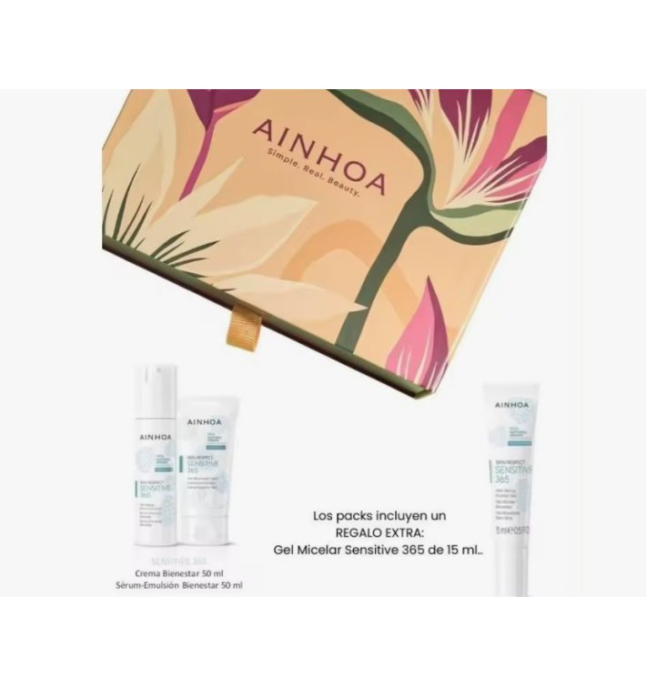 Ainhoa Cosmetics Pack Navidad 2025 Sensitive 365 | Crema + Sérum + Gel Micelar | Cuidado Piel Sensible y Calmante