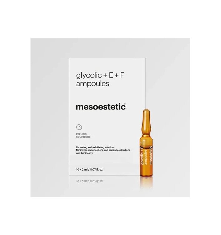 Ampollas Glycolic + E + F Mesoestetic | Renovación, Luminosidad y Antiedad