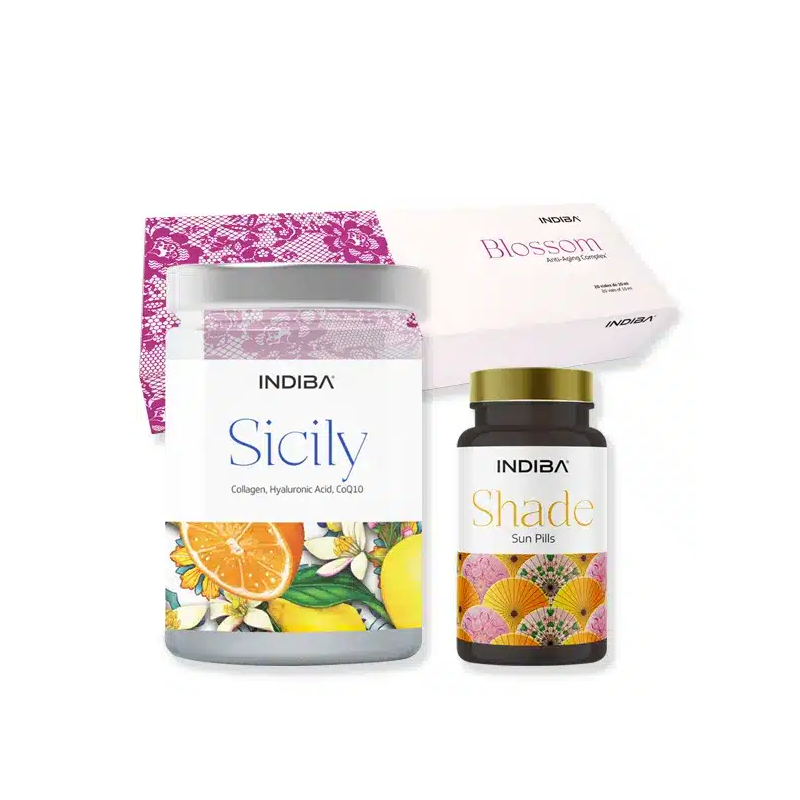 Indiba Ceuticals Tratamiento Anti-Aging Deluxe Blossom + Sicily + Shade | Pack Antiedad Facial