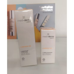 Mediderma Lote C-Defense MD + Skin Bright | Fluido Iluminador y Concentrado Antioxidante