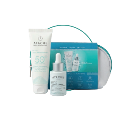 Atache Pack Light Emulsion SPF50+ + Green Tea Postbiotic Serum | Protección y Antioxidantes