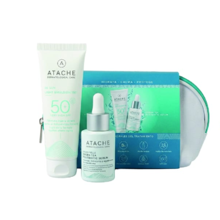 Atache Pack Light Emulsion SPF50+ + Green Tea Postbiotic Serum | Protección y Antioxidantes