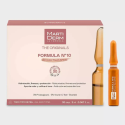 MartiDerm Fórmula Nº10 HD Color Touch SPF30 | Ampollas Antioxidantes con Color y Protección Solar