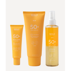 Segle Pack Solar Completo | Crema Facial SPF50+, Corporal SPF50+ y Spray Bifásico