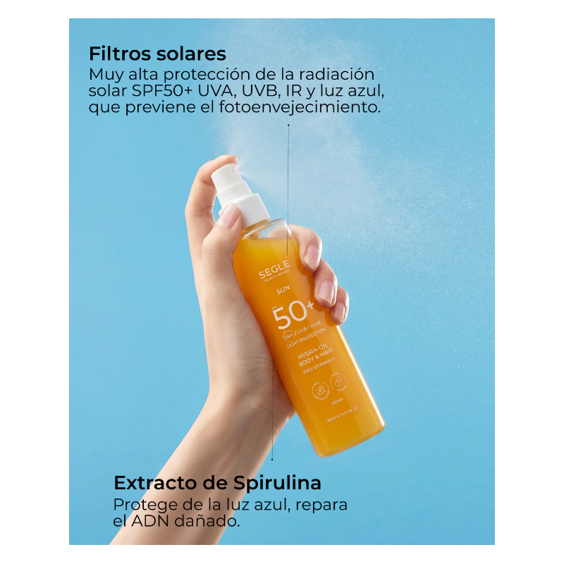Segle Solar Spray Body & Hair SPF50+ | Protector Solar Corporal y Capilar
