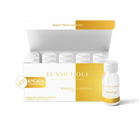 Luxmetique Hyagold Day Formula 15 Viales | Nutricosmética con Ácido Hialurónico para Hidratación y Luminosidad