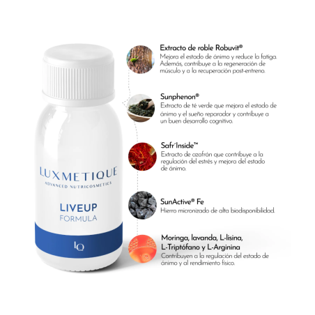 Luxmetique LiveUp Formula 15 Viales | Energía, Estado de Ánimo y Equilibrio Emocional