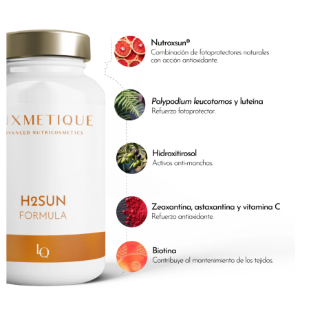 Luxmetique H2SUN Formula 60 Cápsulas | Fotoprotección Solar Oral y Antioxidante