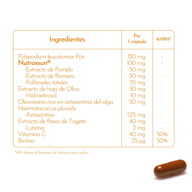 Luxmetique H2SUN Formula 60 Cápsulas | Fotoprotección Solar Oral y Antioxidante
