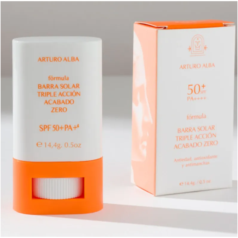 Arturo Alba Barra Solar Triple Acción Acabado Zero SPF50+ PA++++ | Protector Solar Invisible en Stick