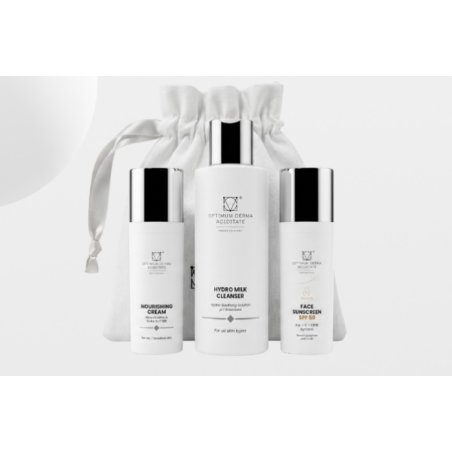 ODA Pack Hydro Milk Cleanser + Nourishing Cream Macadamia & Shea Butter + Sunscreen SPF50 | Rutina Nutritiva para Piel Seca