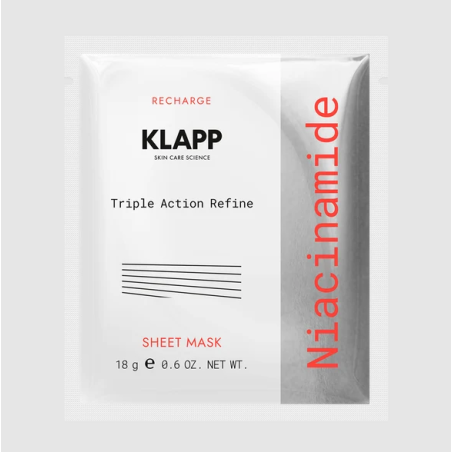 KLAPP Niacinamide Triple Action Refine Sheet Mask 1 ud | Mascarilla con Niacinamida