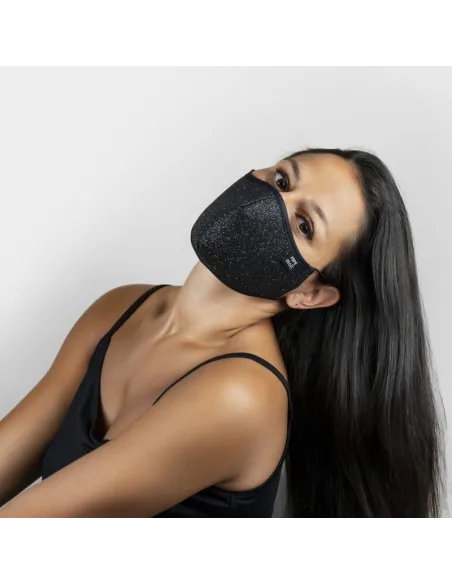 MASCARILLA PREMIUM GLITTER NEGRO PEPE MOLL