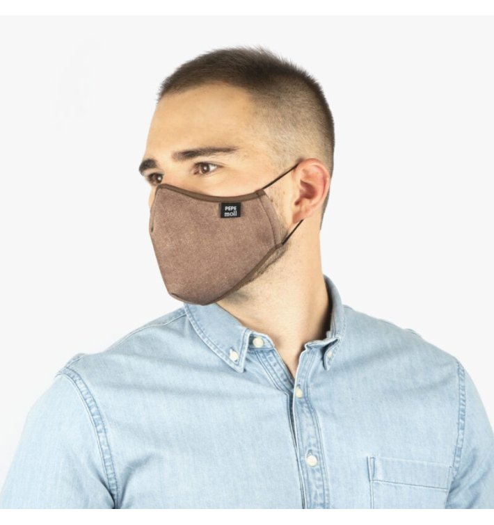 Mascarilla elegant tejano marrón - pepe moll