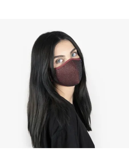 Mascarilla premium glitter bordo - pepe moll