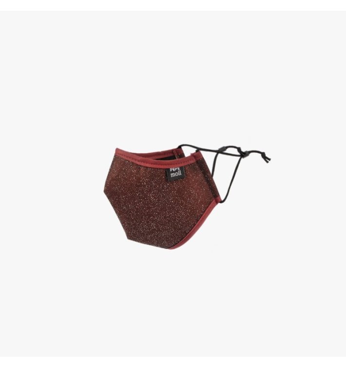 Mascarilla premium glitter bordo - pepe moll
