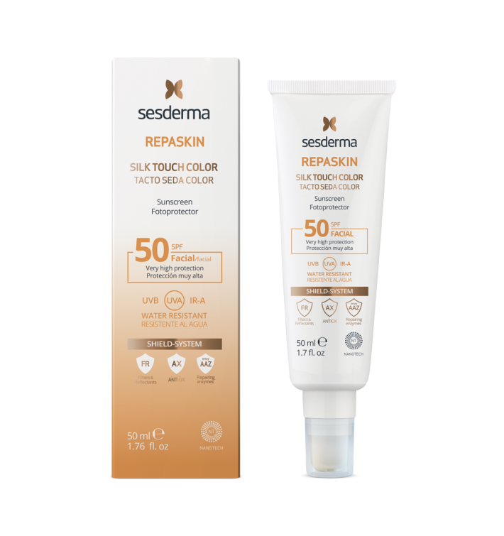 Sesderma Repaskin con Color SPF50 | Protector Solar + Tono Unificado