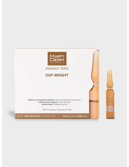MartiDerm Ampollas Pigment Zero DSP-Bright | Tratamiento Despigmentante e Iluminador