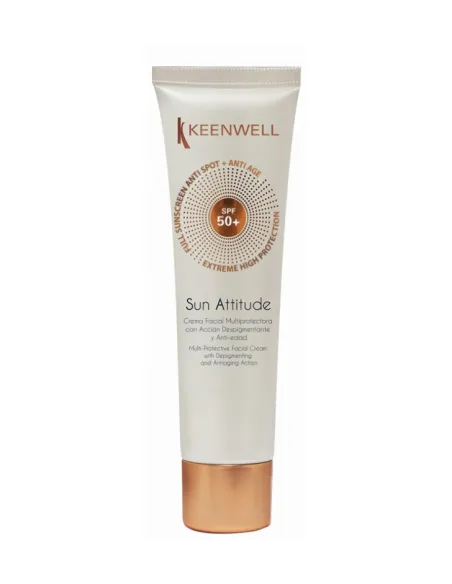 SUN ATTITUDE. CREMA FACIAL MULTIPROTECTORA DESPIGMENTANTE Y ANTI-EDAD SPF50+ - KEENWELL | TIENDA ONLINE SONIA GONZALEZ