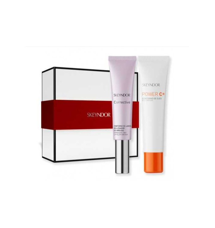 Skeyndor Kit Ojos Power C+ y Labios Corrective | Tratamiento Antioxidante y Rellenador