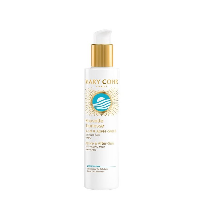 Mary Cohr Nouvelle Jeunesse Avant & Après Soleil | Leche Corporal Antiedad Solar